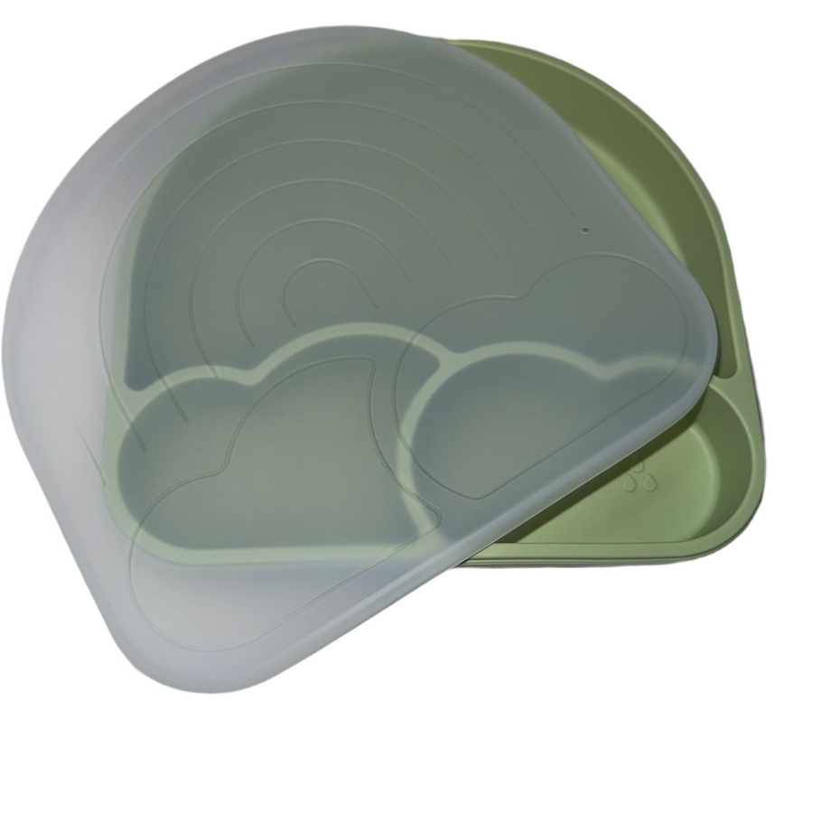 Rainbow Suction Plate with Lid
