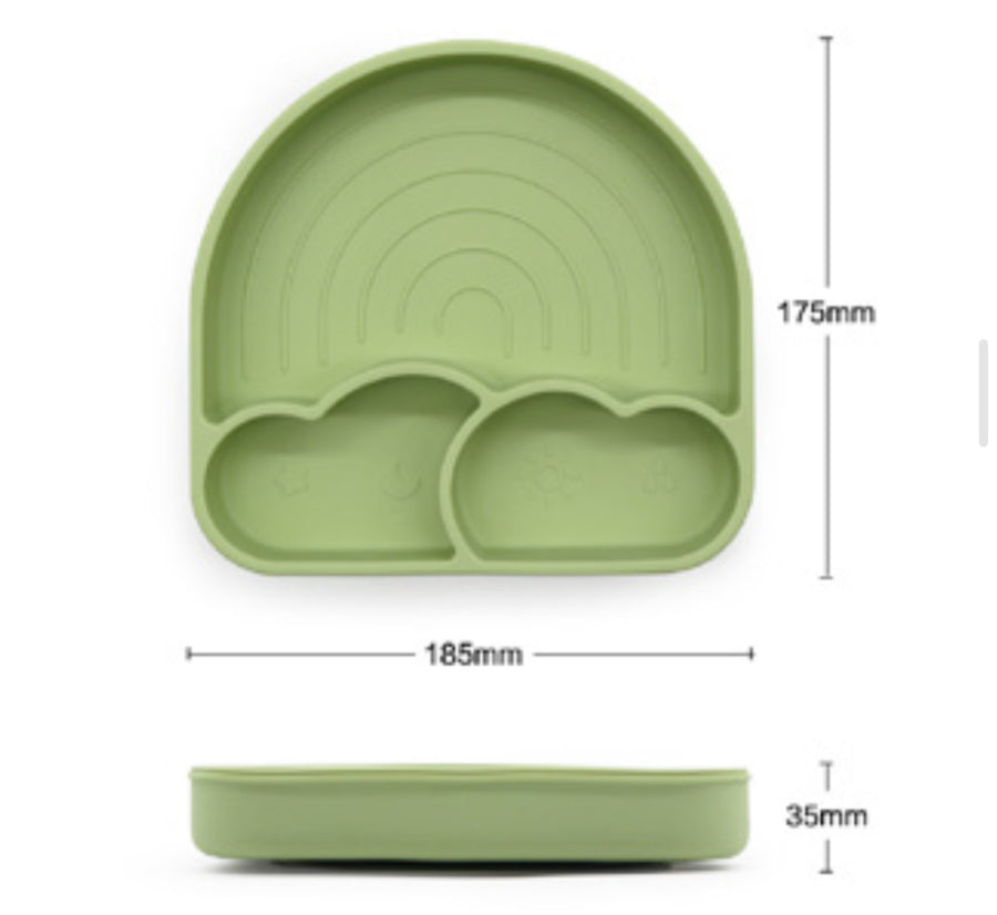 Rainbow Suction Plate with Lid